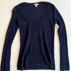 Elegant Navy Blue Women's Sweater